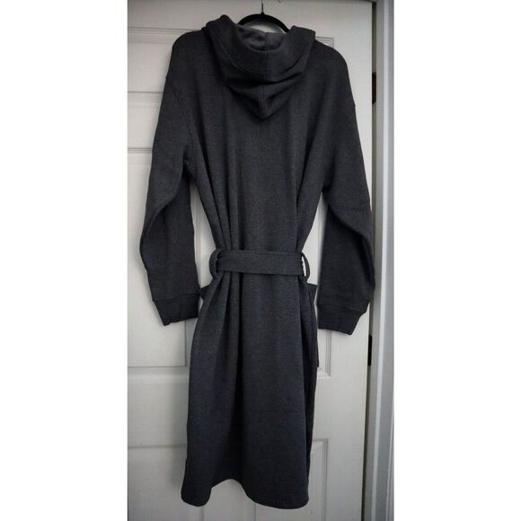 UGG Men's Sz L/XL Charcoal Heather Gray Leeland Hooded Cotton Blend Robe - Picture 2 of 15